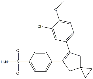 4-(6-(3-chloro-4-methoxyphenyl)spiro(2.4)hept-5-en-5-yl)benzenesulfonamide 结构式