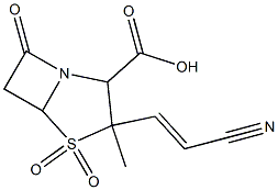 3-(2-cyanoethenyl)-3-methyl-4,4,7-trioxo-4-thia-1-azabicyclo(3.2.0)heptane-2-carboxylic acid 结构式