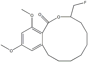 7-fluoromethyl-2,4-dimethoxy-7,8,9,10,11,12,13,14-octahydro-6-oxabenzocyclododecan-5-one 结构式