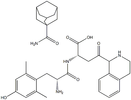 2',6'-dimethyltyrosyl-1,2,3,4-tetrahydro-3-isoquinolinecarbonyl-alanine 1-adamantane amide 结构式