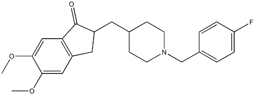 1-(4-fluorobenzyl)-4-((5,6-dimethoxy-1-oxoindan-2-yl)methyl)piperidine 结构式
