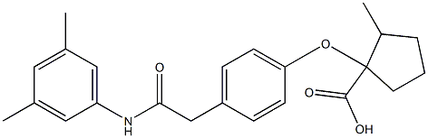 1-(4-(((3,5-dimethylanilino)carbonyl)methyl)phenoxy)-2-methylcyclopentanecarboxylic acid 结构式