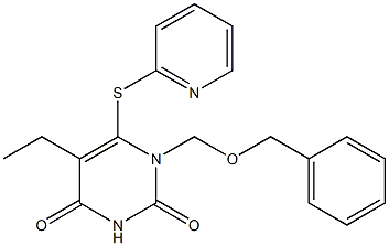 1-benzyloxymethyl-5-ethyl-6-(alpha-pyridylthio)uracil 结构式