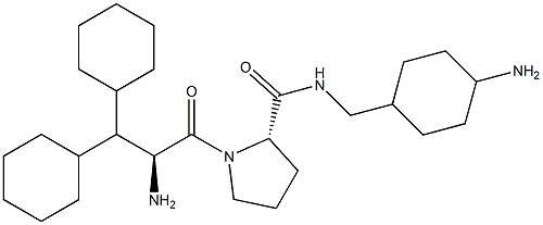 3,3-dicyclohexylalanyl-L-proline-N-((4-aminocyclohexyl)methyl)amide 结构式