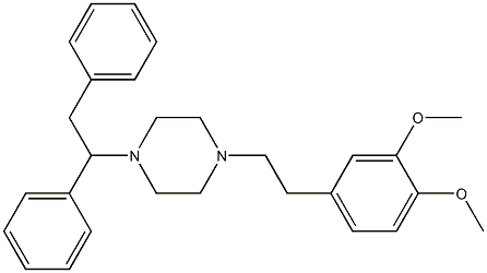 1-(1,2-diphenyl)ethyl-4-(2-(3,4-dimethoxyphenyl)ethyl)piperazine 结构式