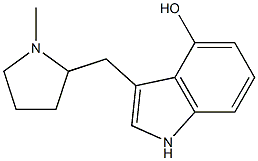 3-(N-methylpyrrolidin-2-ylmethyl)-4-hydroxyindole 结构式