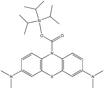 TRIISOPROPYLSILYL3,7-BIS(DIMETHYLAMINO)PHENOTHIAZINE-10-CARBOXYLATE 结构式