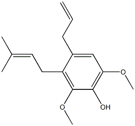 4-ALLYL-2,6-DIMETHOXY-3-(3-METHYL-2-BUTENYL)PHENOL 结构式