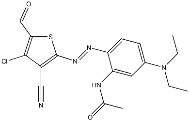 2'-(4-CHLORO-3-CYANO-5-FORMYL-2-THIENYLAZO)-5'-DIETHYLAMINOACETOANILIDE 结构式