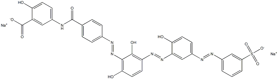 5-[[4-[[2,6-二羟基-3-[[2-羟基-5-[(3-磺苯基)偶氮]苯基]偶氮]苯基]偶氮]苯甲酰]氨基]-2-羟基苯甲酸二钠盐 结构式