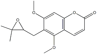 6-[(3,3-dimethyloxiran-2-yl)methyl]-5,7-dimethoxy-chromen-2-one 结构式