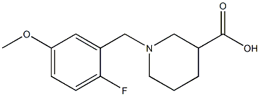 1-(2-fluoro-5-methoxybenzyl)piperidine-3-carboxylic acid 结构式