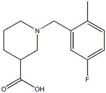 1-(5-fluoro-2-methylbenzyl)piperidine-3-carboxylic acid 结构式