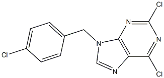 2,6-dichloro-9-(4-chlorobenzyl)-9H-purine 结构式