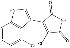 3-chloro-4-(4-chloro-1H-indol-3-yl)-1H-pyrrole-2,5-dione 结构式