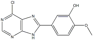 5-(6-chloro-9H-purin-8-yl)-2-methoxyphenol 结构式