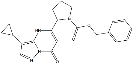 benzyl 2-(3-cyclopropyl-7-oxo-4,7-dihydropyrazolo[1,5-a]pyrimidin-5-yl)pyrrolidine-1-carboxylate 结构式