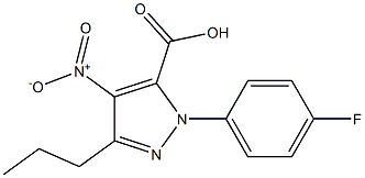 1-(4-FLUOROPHENYL)-4-NITRO-3-PROPYL-1H-PYRAZOLE-5-CARBOXYLICACID 结构式