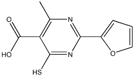 2-(2-FURYL)-4-MERCAPTO-6-METHYLPYRIMIDINE-5-CARBOXYLIC ACID 结构式