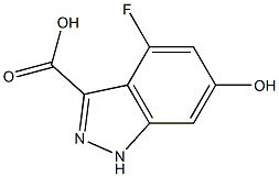 4-FLUORO-6-HYDROXYINDAZOLE-3-CARBOXYLIC ACID 结构式