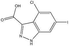 4-CHLORO-6-IODOINDAZOLE-3-CARBOXYLIC ACID 结构式
