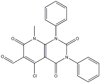 5-chloro-8-methyl-2,4,7-trioxo-1,3-diphenyl-1,2,3,4,7,8-hexahydropyrido[2,3-d]pyrimidine-6-carbaldehyde 结构式