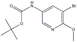 (5-Bromo-6-methoxy-pyridin-3-yl)-carbamic acid tert-butyl ester 结构式