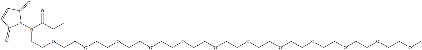 Maleinimidyl-N-(2,5,8,11,14,17,20,23,26,29,32,35-dodecaoxaheptatriacontan-37-yl)propanamide 结构式