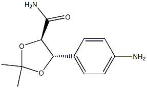 (4R,5S)-5-(4-aminophenyl)-2,2-dimethyl-1,3-dioxolane-4-carboxamide 结构式