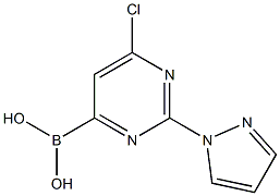 2-(1H-PYRAZOL-1-YL)-6-CHLOROPYRIMIDINE-4-BORONIC ACID 结构式