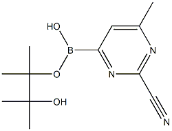 2-CYANO-6-METHYLPYRIMIDINE-4-BORONIC ACID PINACOL ESTER 结构式