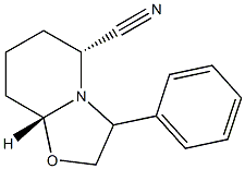 (5R,8AR)-3-PHENYLHEXAHYDRO-5H-[1,3]OXAZOLO[3,2-A]PYRIDINE-5-CARBONITRILE 结构式