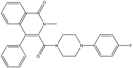 3-[4-(4-FLUORO-PHENYL)-PIPERAZINE-1-CARBONYL]-2-METHYL-4-PHENYL-2H-ISOQUINOLIN-1-ONE 结构式
