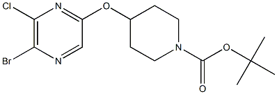4-(5-BROMO-6-CHLORO-PYRAZIN-2-YLOXY)-PIPERIDINE-1-CARBOXYLIC ACID TERT-BUTYL ESTER 结构式