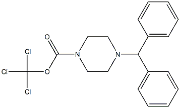 4-BENZHYDRYL-PIPERAZINE-1-CARBOXYLIC ACID TRICHLOROMETHYL ESTER 结构式