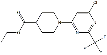ETHYL 1-[6-CHLORO-2-(TRIFLUOROMETHYL)PYRIMIDIN-4-YL]PIPERIDINE-4-CARBOXYLATE 结构式