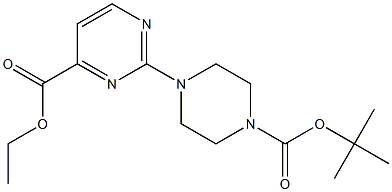 ETHYL 2-[4-(TERT-BUTOXYCARBONYL)PIPERAZIN-1-YL]PYRIMIDINE-4-CARBOXYLATE 结构式