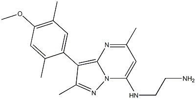 N-[3-(4-METHOXY-2,5-DIMETHYLPHENYL)-2,5-DIMETHYLPYRAZOLO[1,5-A]PYRIMIDIN-7-YL]ETHANE-1,2-DIAMINE 结构式