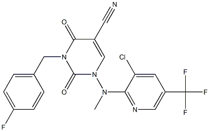 1-[[3-chloro-5-(trifluoromethyl)-2-pyridinyl](methyl)amino]-3-(4-fluorobenzyl)-2,4-dioxo-1,2,3,4-tetrahydro-5-pyrimidinecarbonitrile 结构式