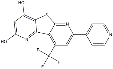 7-(4-pyridinyl)-9-(trifluoromethyl)pyrido[2',3':4,5]thieno[2,3-b]pyridine-2,4-diol 结构式