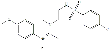 N-{(Z)-1-[(2-{[(4-chlorophenyl)sulfonyl]amino}ethyl)(methyl)amino]ethylidene}-4-methoxybenzenaminium iodide 结构式