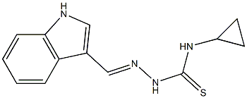 N1-cyclopropyl-2-(1H-indol-3-ylmethylidene)hydrazine-1-carbothioamide 结构式