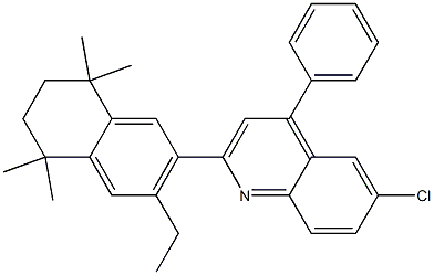 6-chloro-2-(3-ethyl-5,5,8,8-tetramethyl-5,6,7,8-tetrahydronaphthalen-2-yl)-4-phenylquinoline 结构式