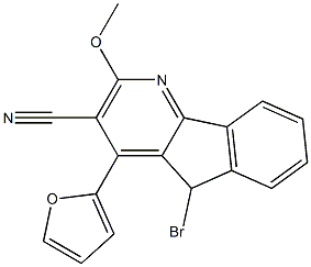 5-bromo-4-(2-furyl)-2-methoxy-5H-indeno[1,2-b]pyridine-3-carbonitrile 结构式