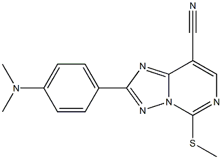 2-[4-(dimethylamino)phenyl]-5-(methylthio)[1,2,4]triazolo[1,5-c]pyrimidine-8-carbonitrile 结构式