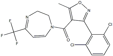 [3-(2,6-dichlorophenyl)-5-methyl-4-isoxazolyl][5-(trifluoromethyl)-2,3-dihydro-1H-1,4-diazepin-1-yl]methanone 结构式