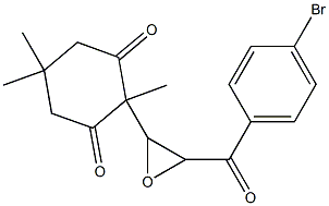 2-[3-(4-bromobenzoyl)oxiran-2-yl]-2,5,5-trimethylcyclohexane-1,3-dione 结构式