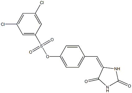 4-[(2,5-dioxotetrahydro-1H-imidazol-4-yliden)methyl]phenyl 3,5-dichlorobenzene-1-sulfonate 结构式