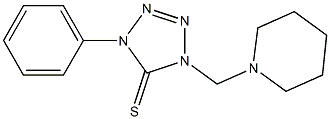 1-phenyl-4-(piperidinomethyl)-4,5-dihydro-1H-1,2,3,4-tetraazole-5-thione 结构式