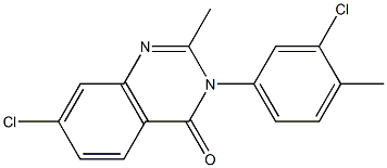 7-chloro-3-(3-chloro-4-methylphenyl)-2-methyl-3,4-dihydroquinazolin-4-one 结构式